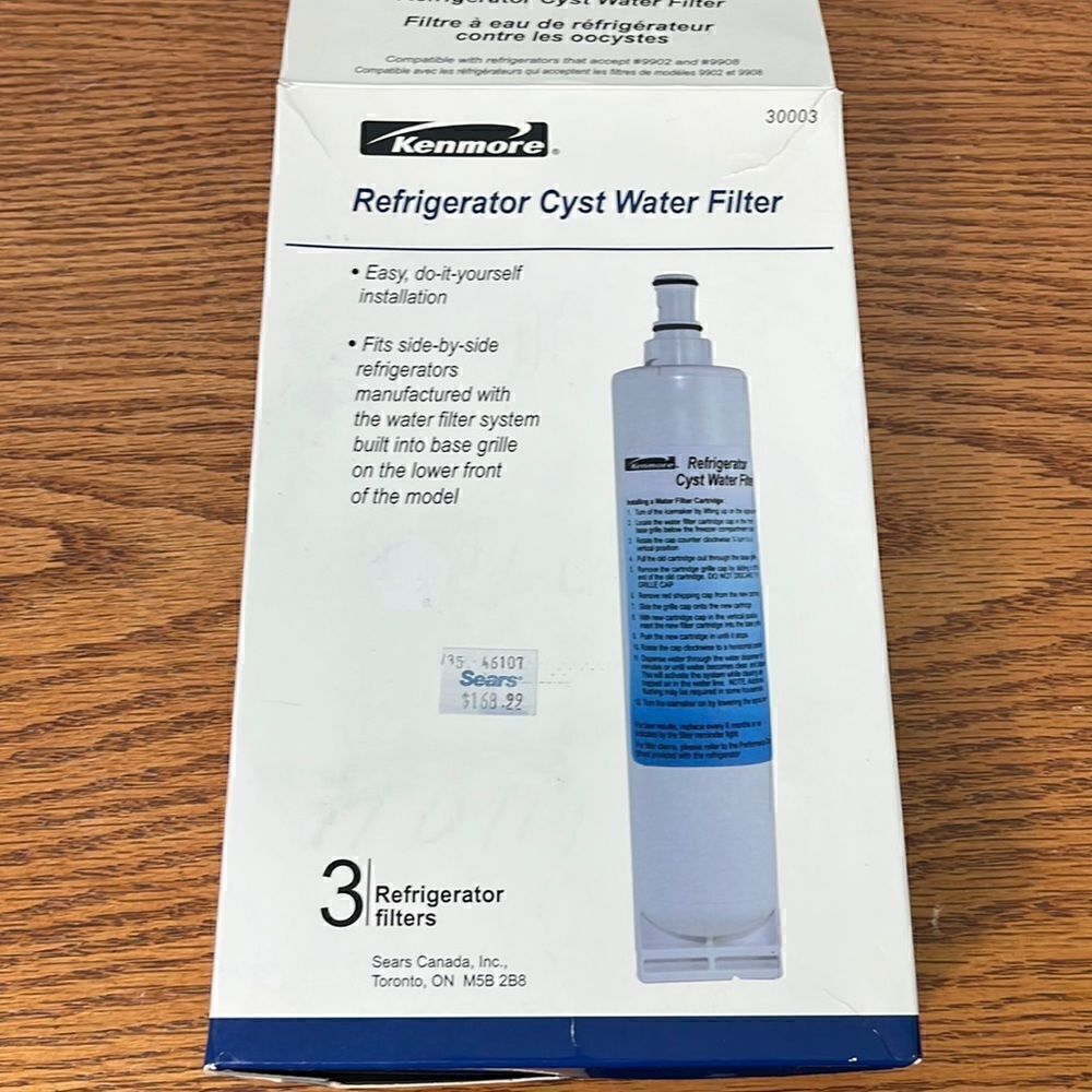Kenmore pack of 2 unused water filters for side by sides using #9902 & 9908